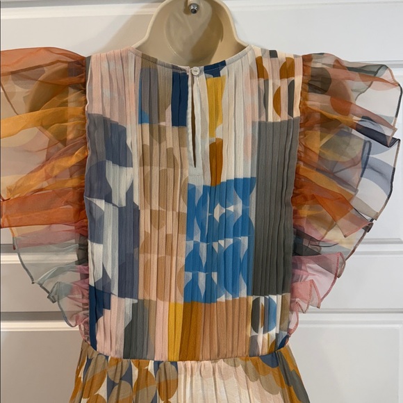 PANKAJ & NIDHI Norma Pleated Maxi Dress 4P - Picture 9 of 13